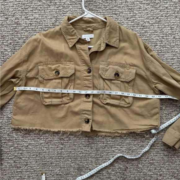 Topshop cropped tan jacket size 12 - Picture 6 of 7